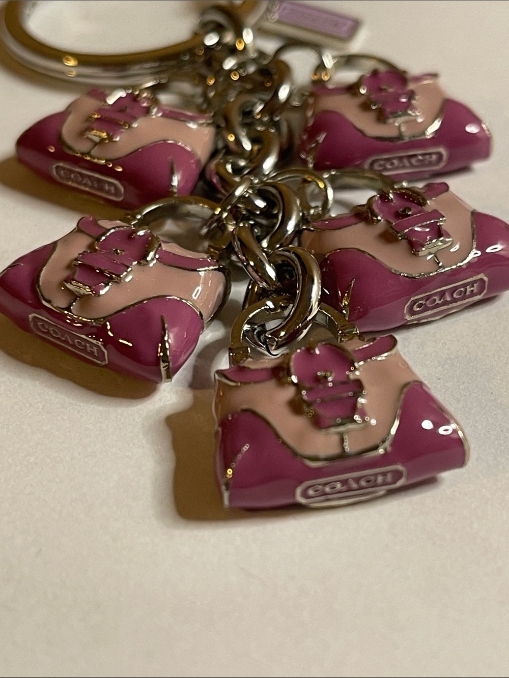 COACH Purple/Lavender Enamel Charm Keychain - Signature Handbag Charms - Picture 3 of 7